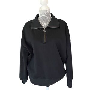 Athleta Black Half Zip Sweatshirt Women’s Size Medium